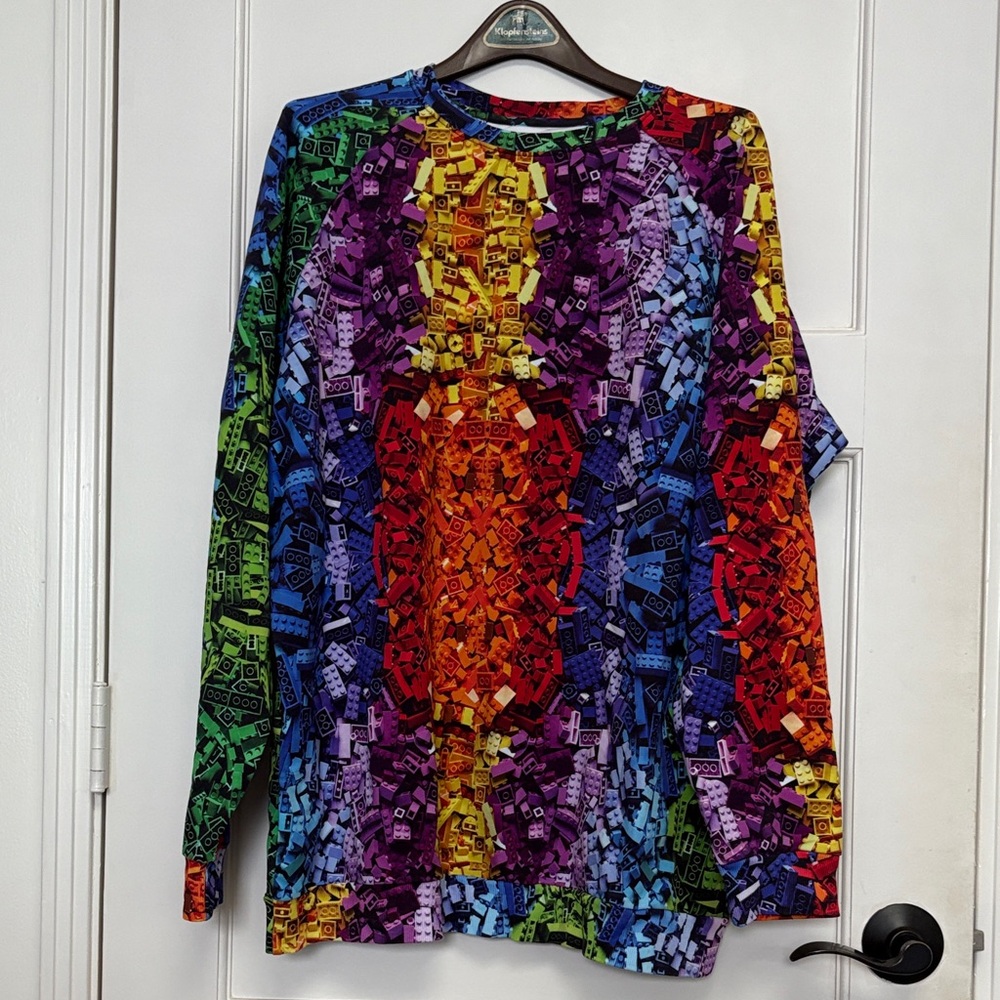 Romey Loved Lulu Men Lego print Sweatshirts size XXL Organic Cotton